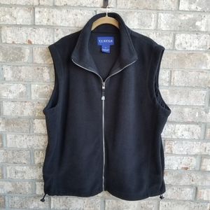 Turfer BLACK Fleece Vest (Mens XL) Chest 48" Length 27" Outdoors Pockets